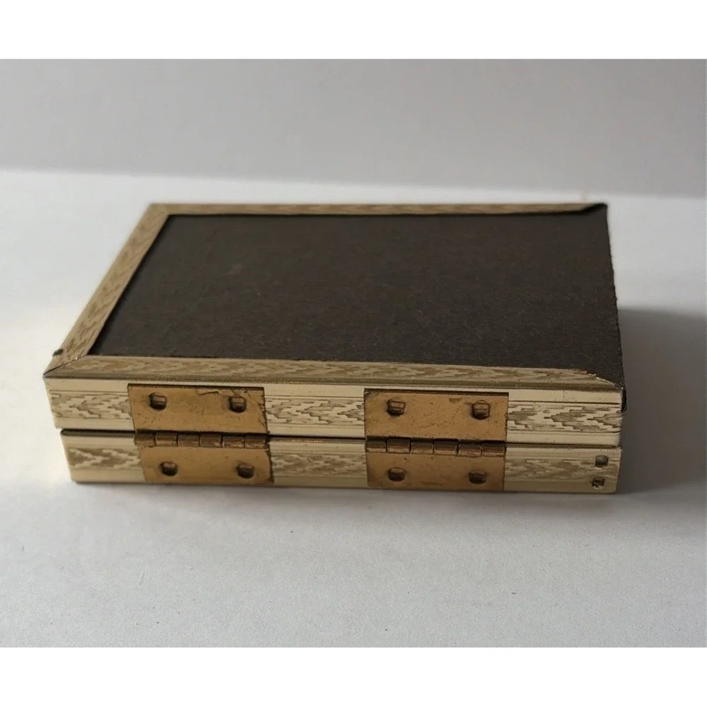 Vintage  Ornate Brass Gold Tone Metal Bi Fold 3.5x 5